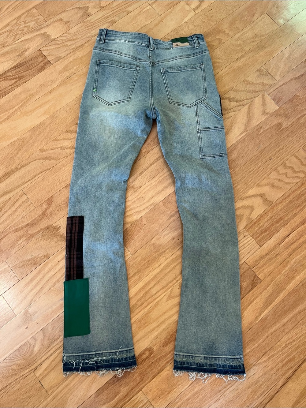 RÊVES PARIS Patchwork Carpenter Jeans | Double Knee Distressed | Size 30 - Picture 9 of 14